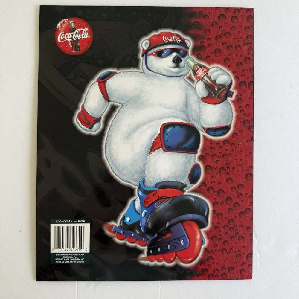 Vintage Coca Cola Coke Soft Drink Folder Polar Bear 1998 Memorabilia Set of 2
